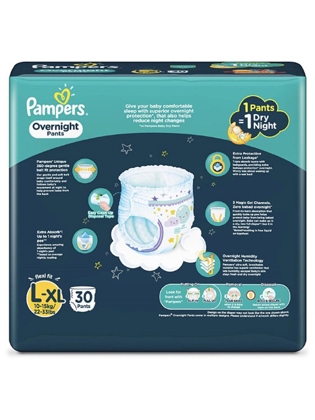 Pampers Overnight Pants XL 26s x 4 packs (104 pcs) (No Color- Image 2)