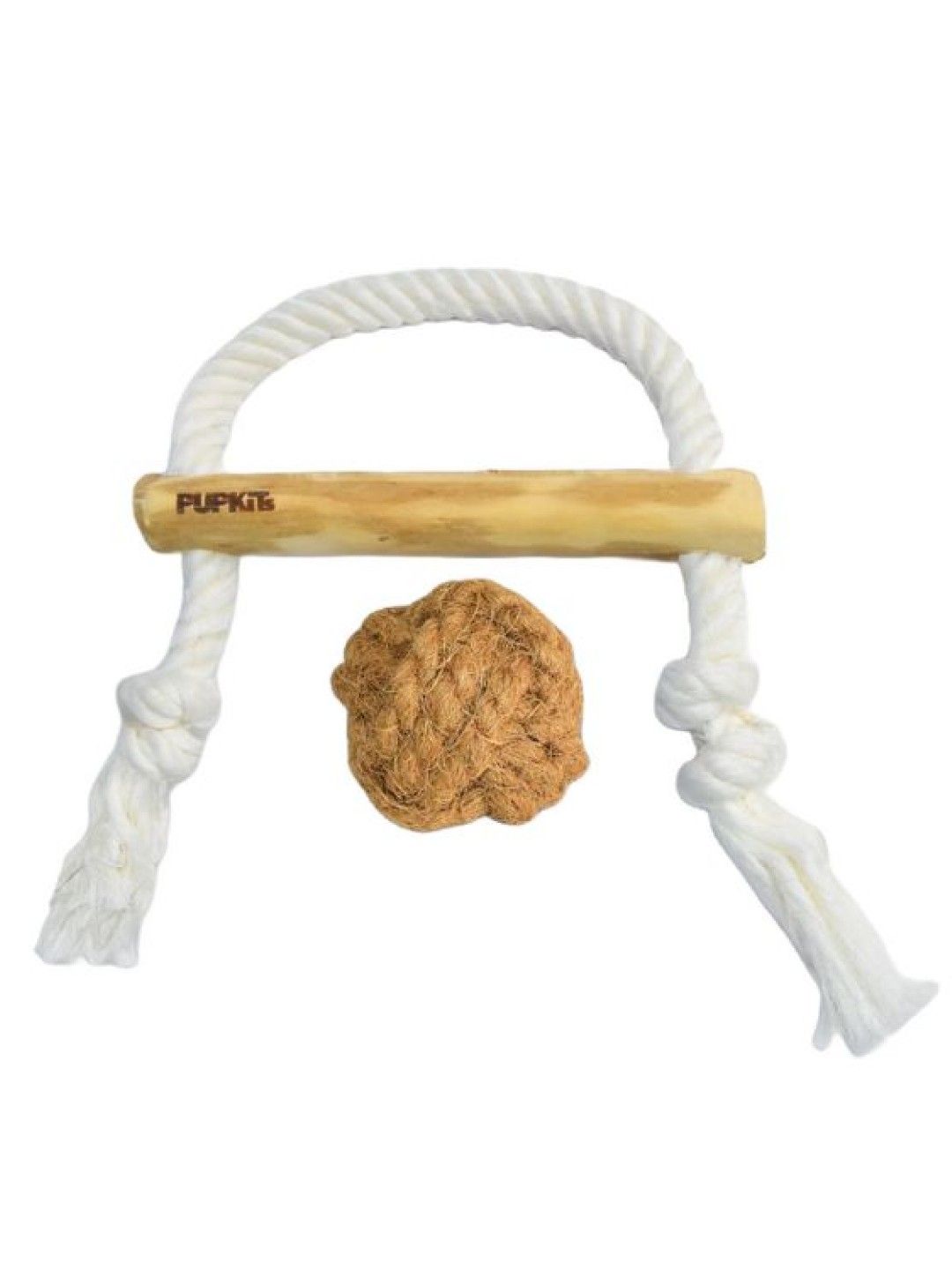 PUPKITS PAIR - Coffee Wooden Tugger + Ball (No Color- Image 1)