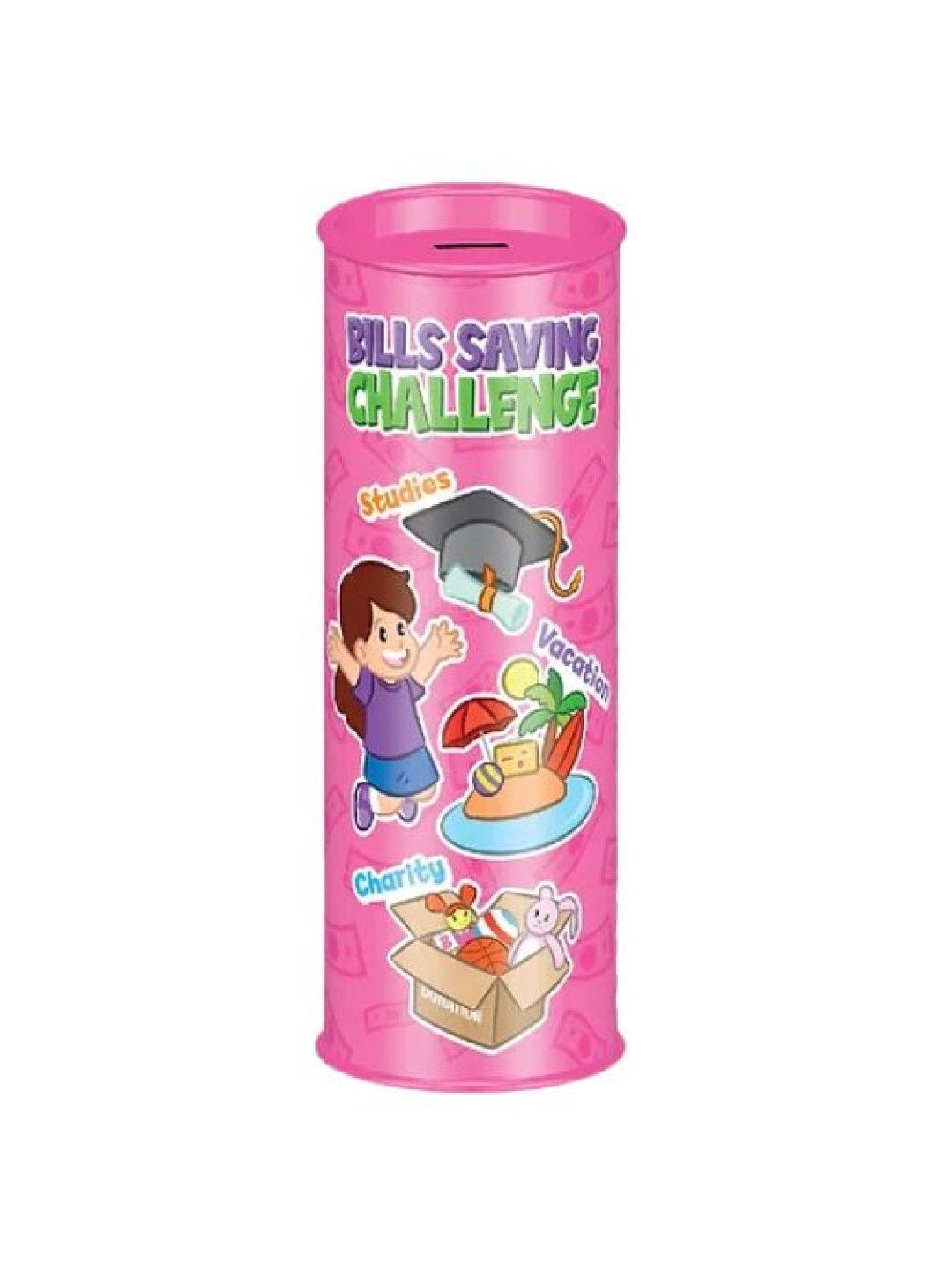 Joytoy Bills Saving Challenge 8" Coinbank (Pink- Image 1)