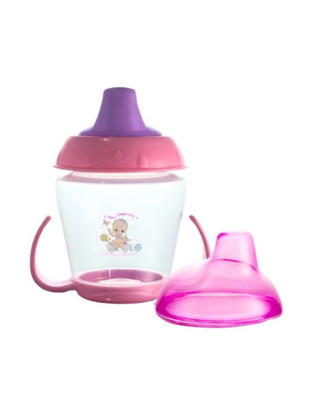 Precious Moments Non-Spill Training Cup with Hard Spout and Twin Handle (Pink- Image 2)