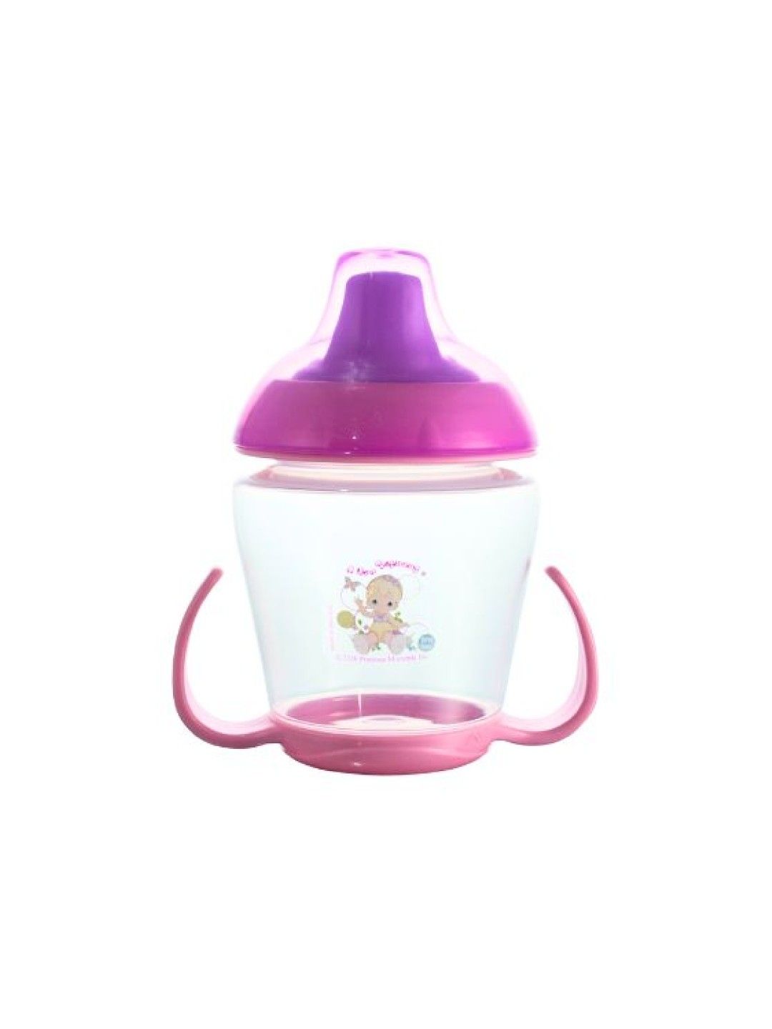 Precious Moments Non-Spill Training Cup with Hard Spout and Twin Handle (Pink- Image 1)