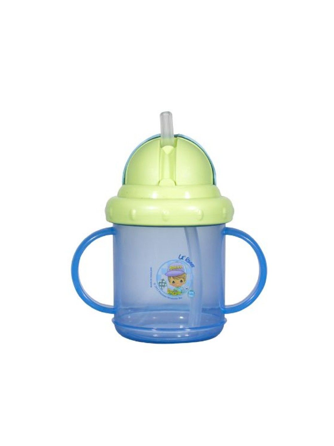 Precious Moments Two-Handle Sport Straw Cup with Flip Top (6oz) (Blue- Image 1)