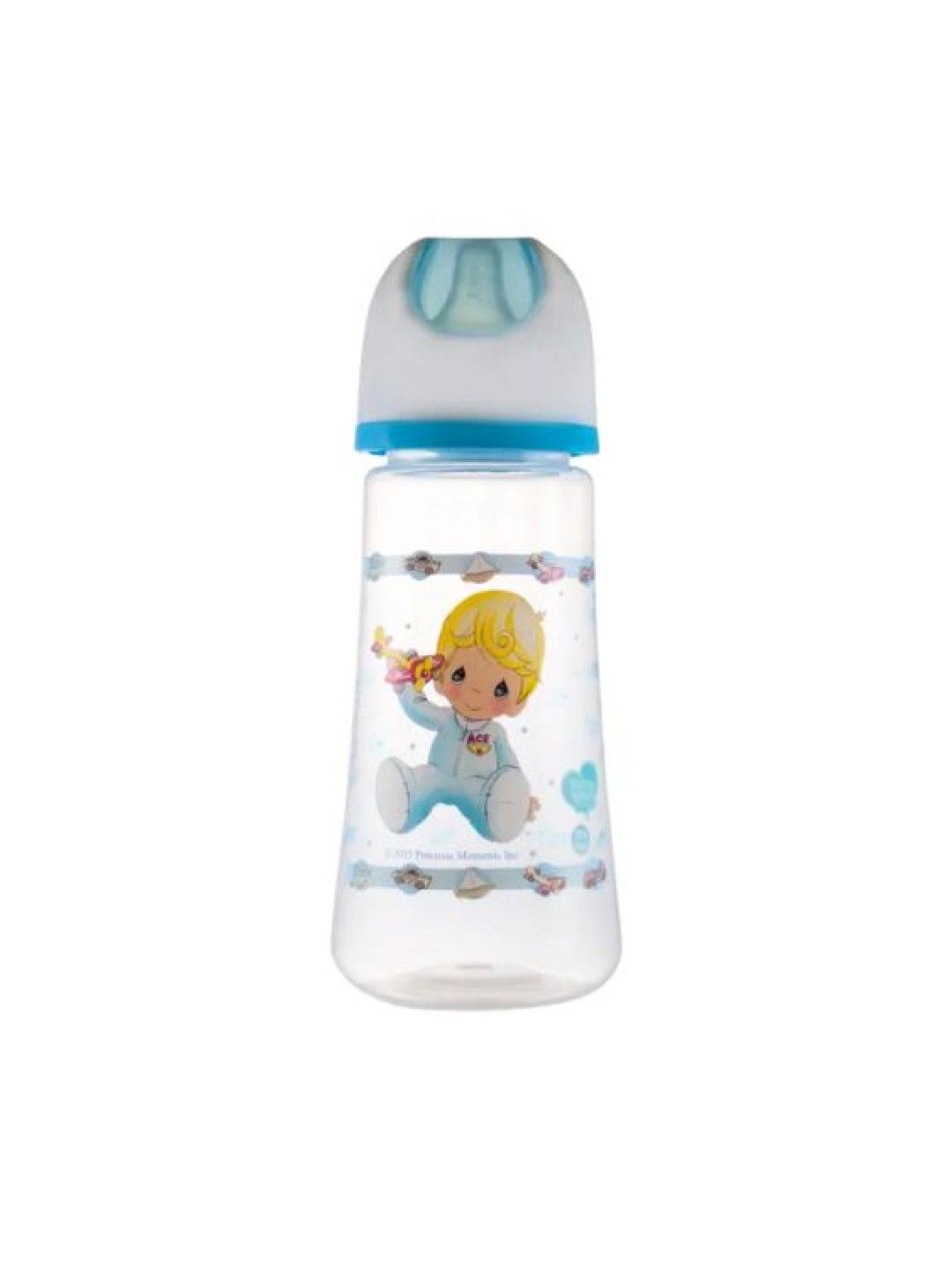 Precious Moments Clear Wide Neck Feeding Bottles Set of 3 (14oz) (Blue- Image 3)