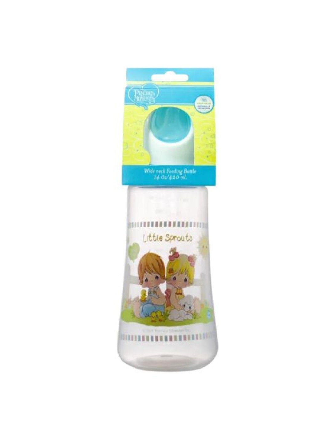 Precious Moments Clear Wide Neck Feeding Bottles Set of 3 (14oz) (Blue- Image 4)