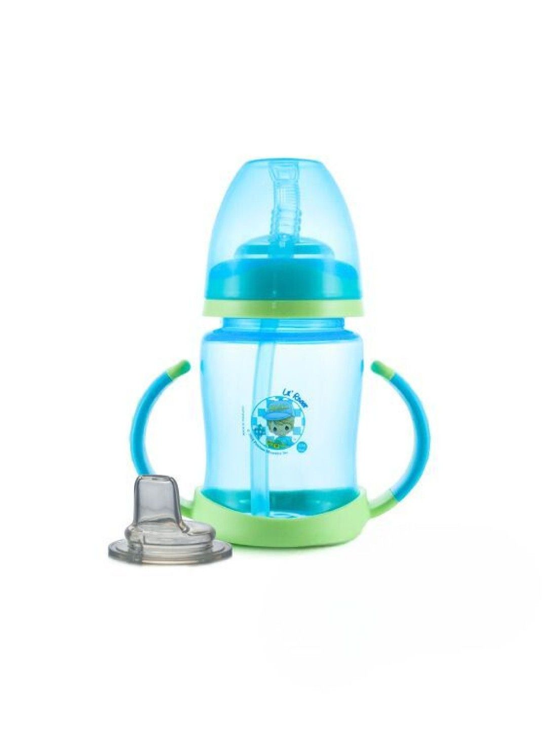Precious Moments 2-Stage Cup with Handle (Silicone Straw and Spout) (Blue- Image 1)