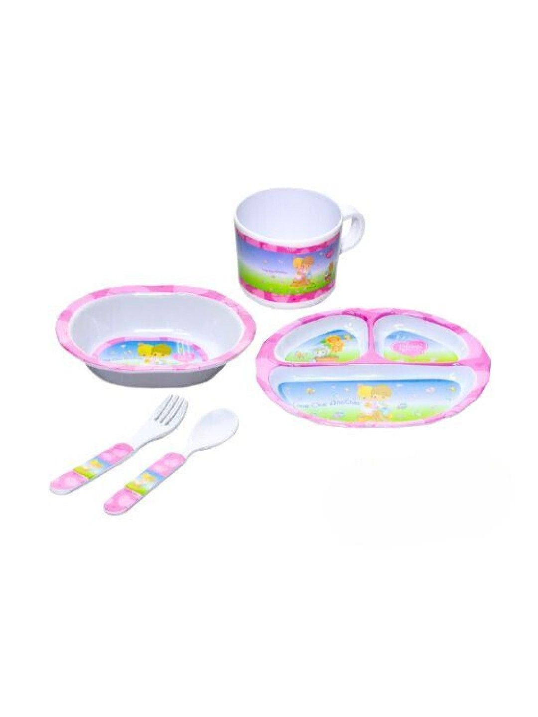 Precious Moments Baby Meal Dinner Set (5 pcs.) (Pink- Image 1)