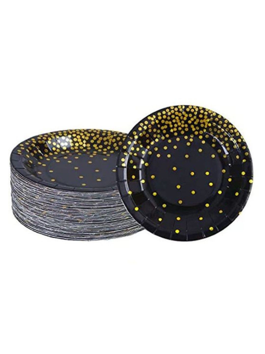 Elves of the Party Black and Gold Dots Paper Plates