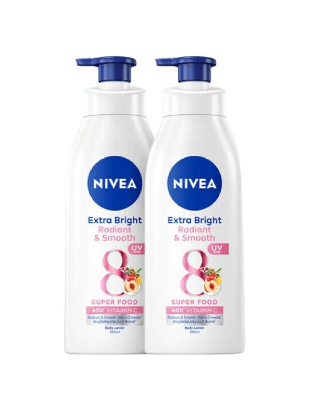 NIVEA [Pack of 2] Body Lotion Radiant and Smooth UV (380ml) (No Color- Image 1)
