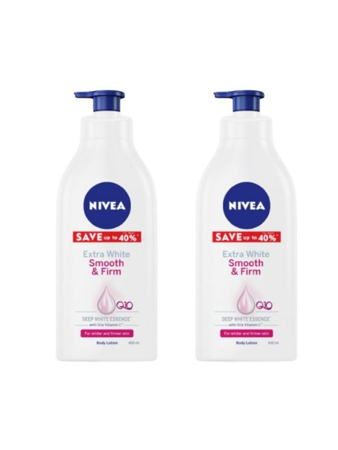 NIVEA Pack of 2 Body Extra White Firming Body Lotion 600ml (No Color- Image 1)