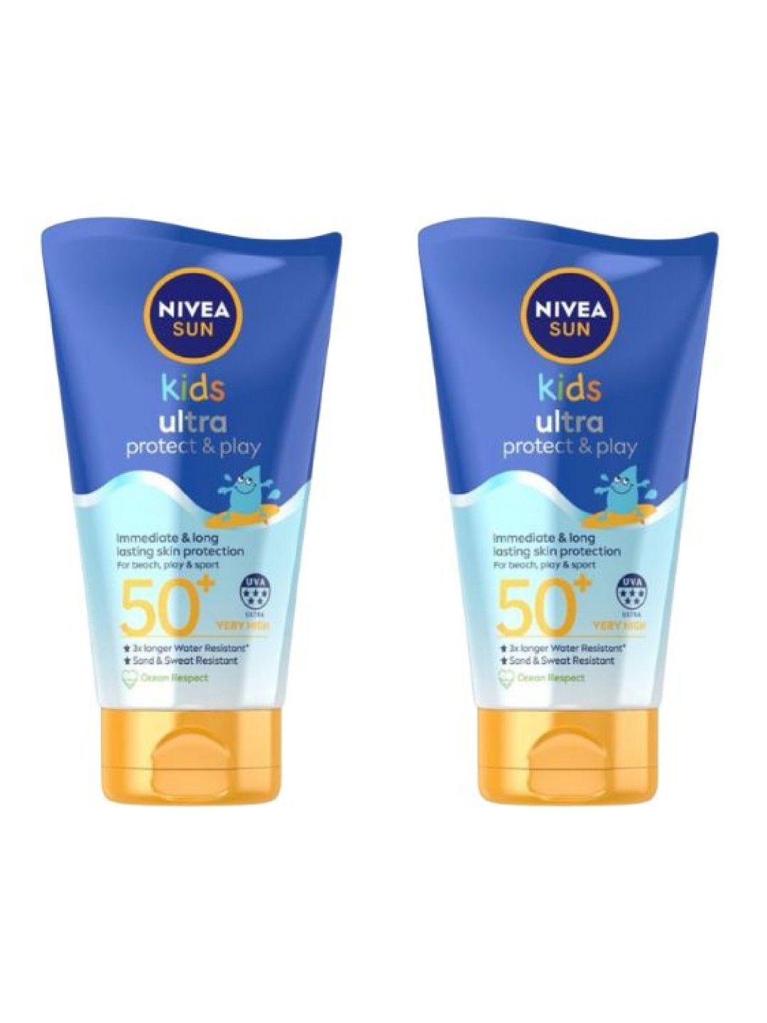 NIVEA Pack of 2 Sun Kids Ultra Protect & Play Sunscreen with SPF 50, 150ml