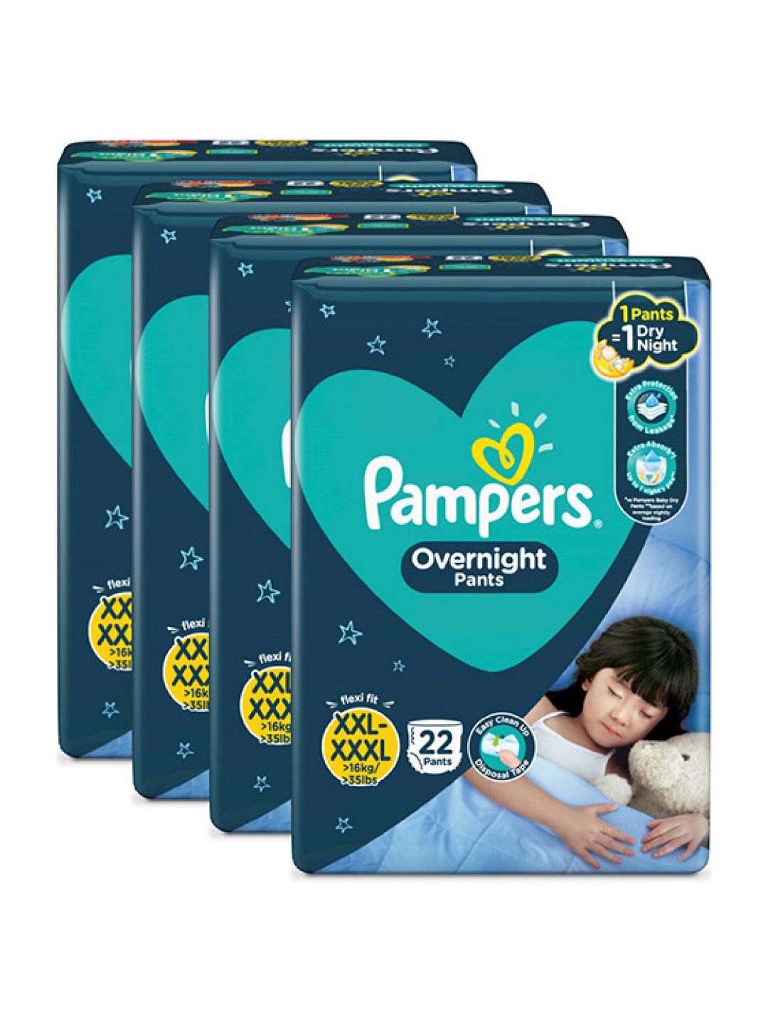 Pampers Overnight Pants XXL 22s x 4 packs (88 pcs)