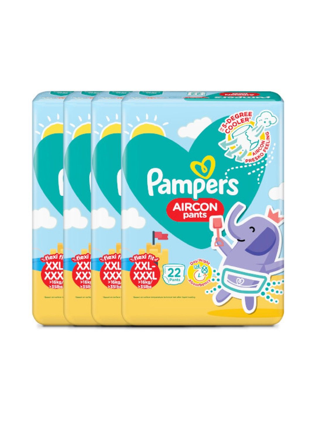 Pampers Aircon Pants Diapers XXL 22s x 4 packs (88 pcs) (No Color- Image 1)