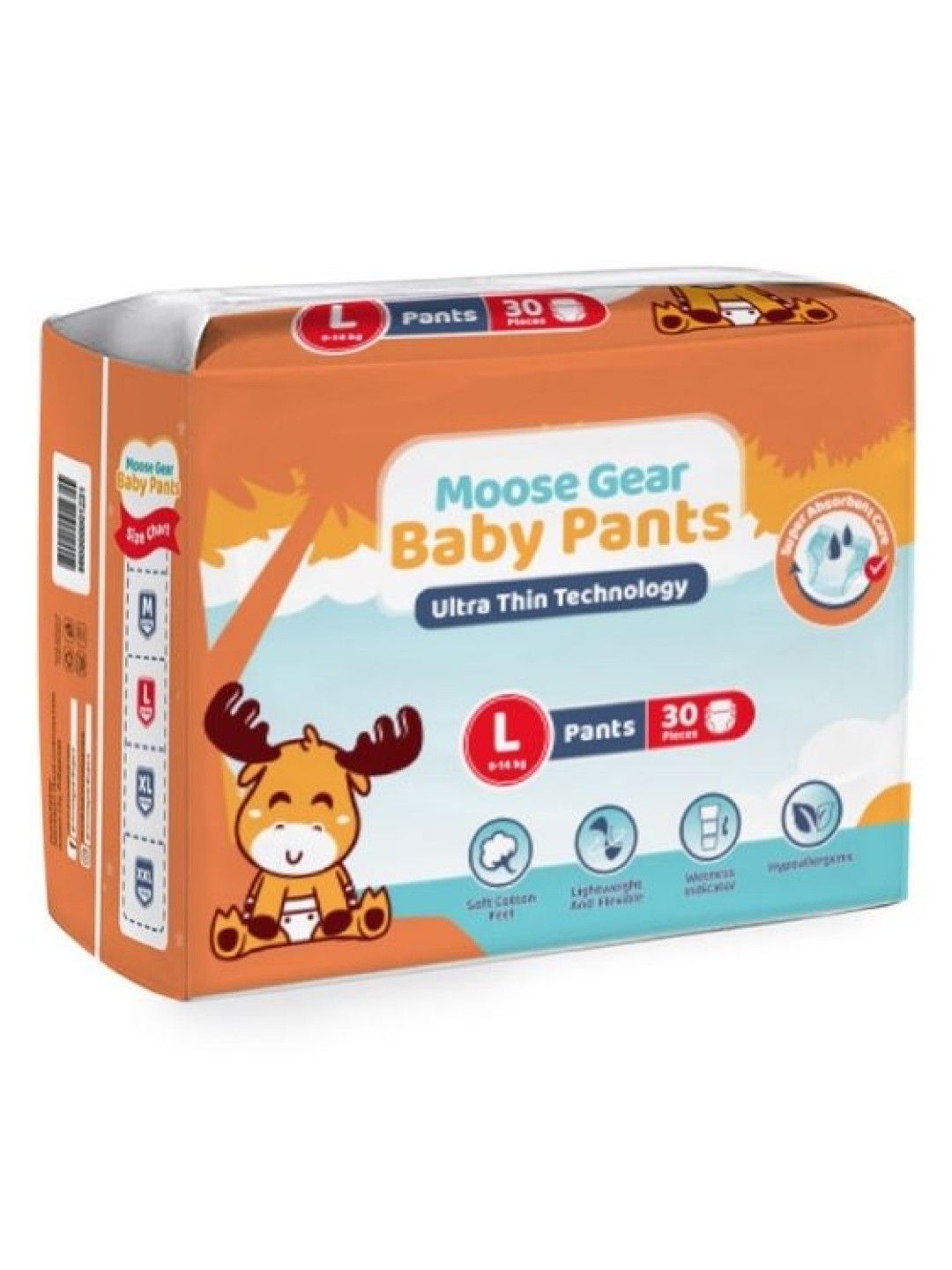 Moose Gear Baby Pants Diapers Large (30 pcs)