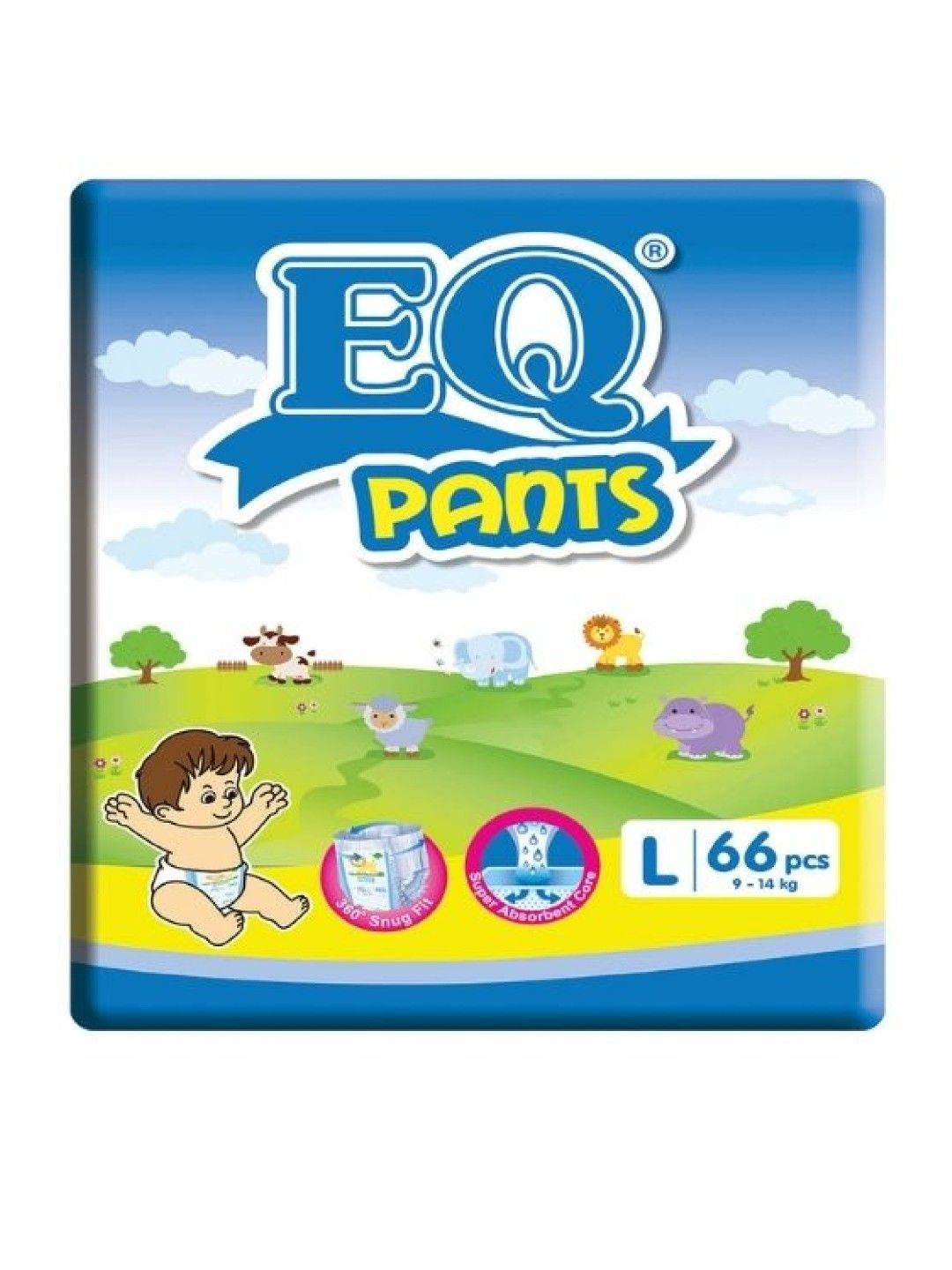 EQ Diapers and Wipes Pants Mega Pack Large (66 pcs) (No Color- Image 1)