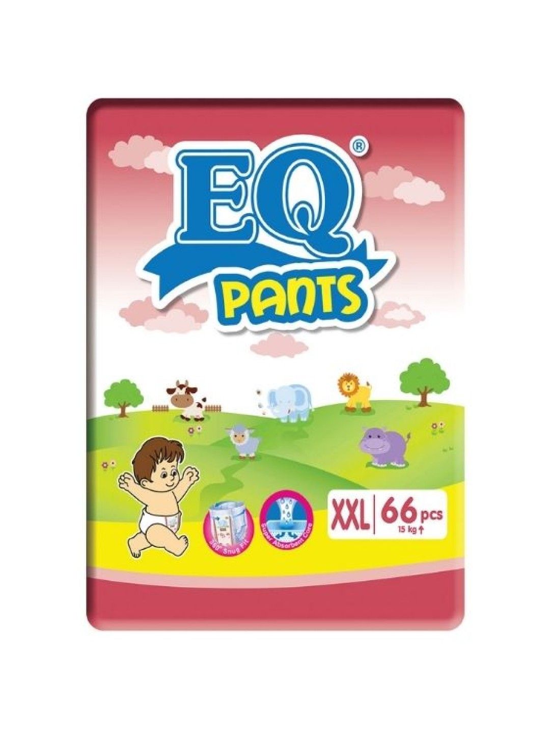 EQ Diapers and Wipes Pants Mega Pack XXL (66 pcs)