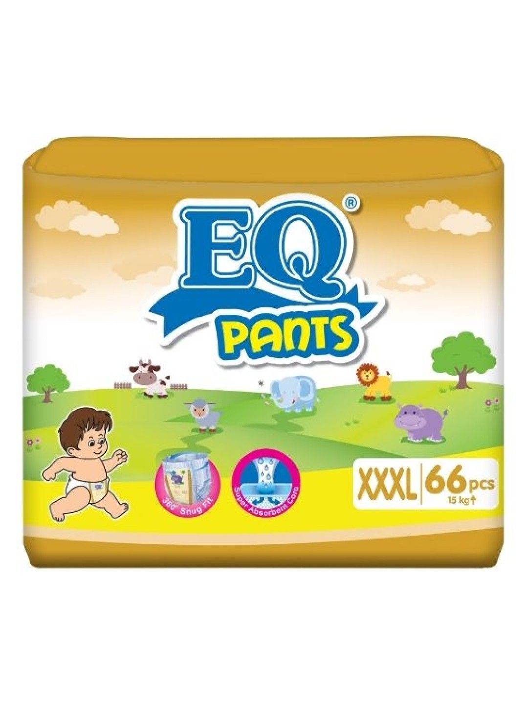 EQ Diapers and Wipes Pants Mega Pack XXXL (66 pcs) (No Color- Image 1)