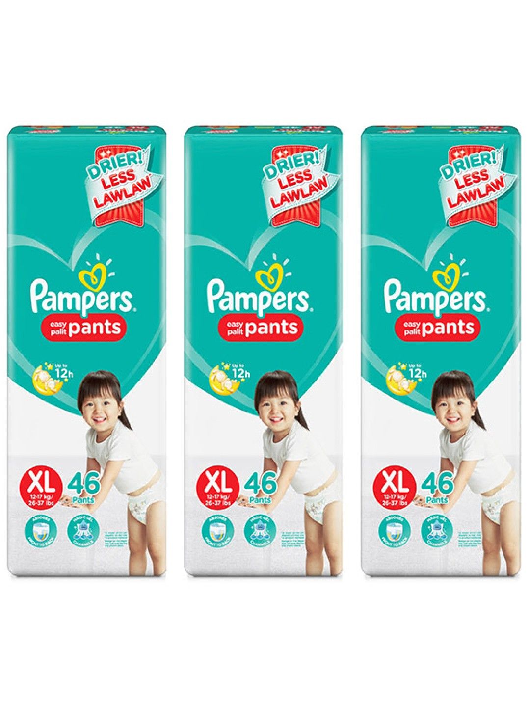 Pampers Baby Dry Diaper Pants Extra Large 26 + 2 FREE Pads