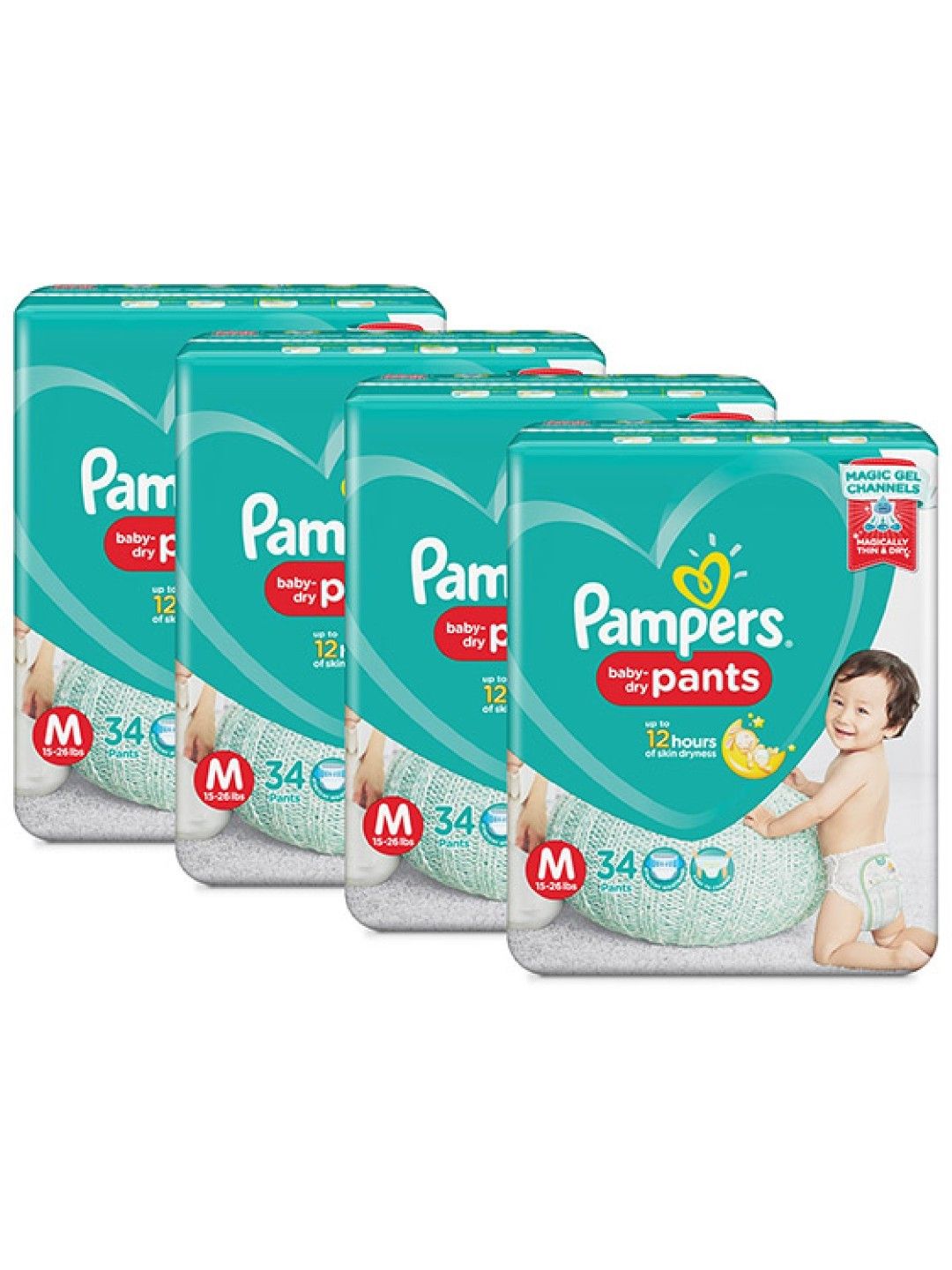 Pampers Baby Dry Pants Medium 34s x 4 packs (136 pcs) (No Color- Image 1)