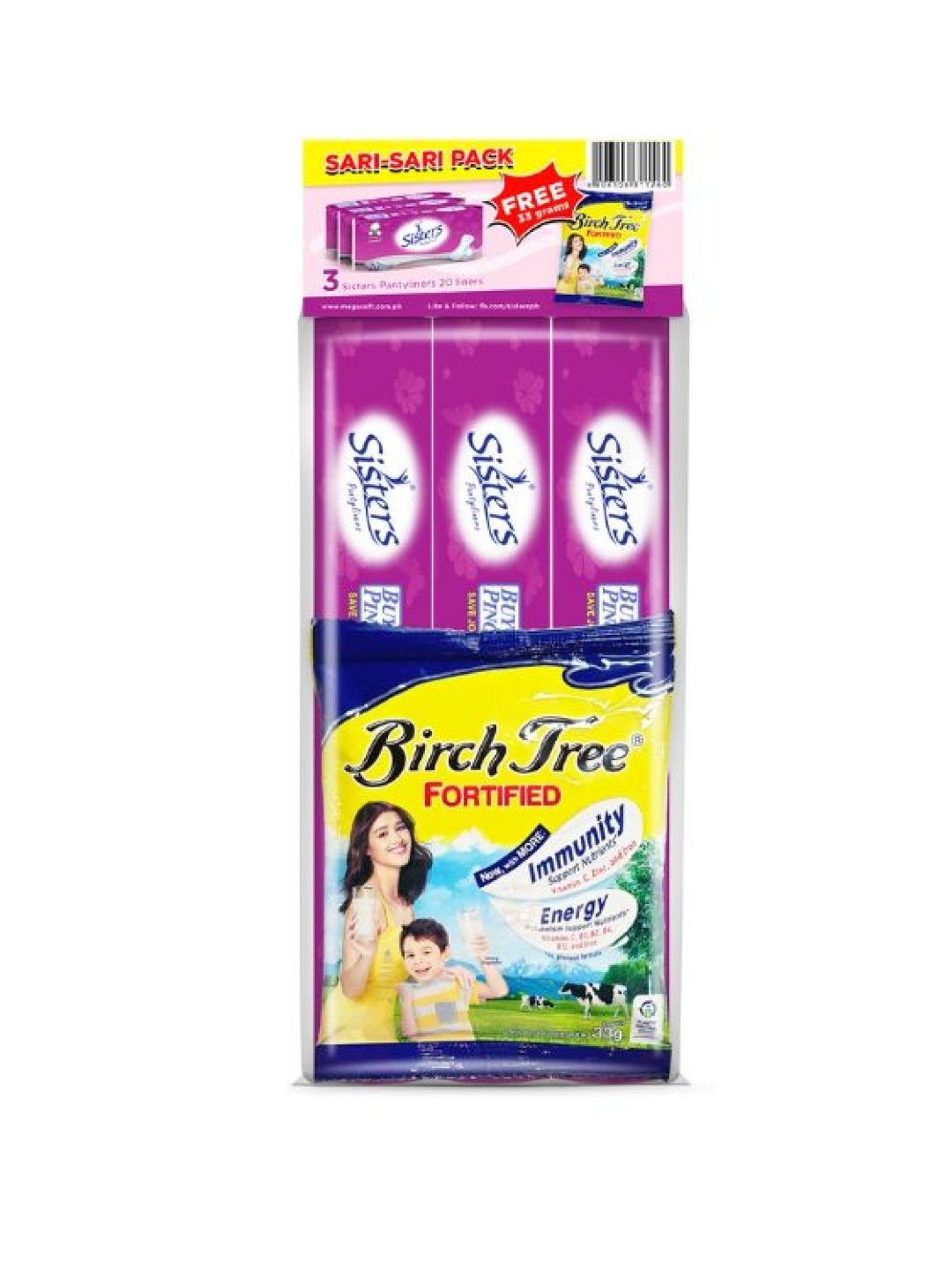 Sisters Pantyliner Budget Pack with FREE Birch Tree