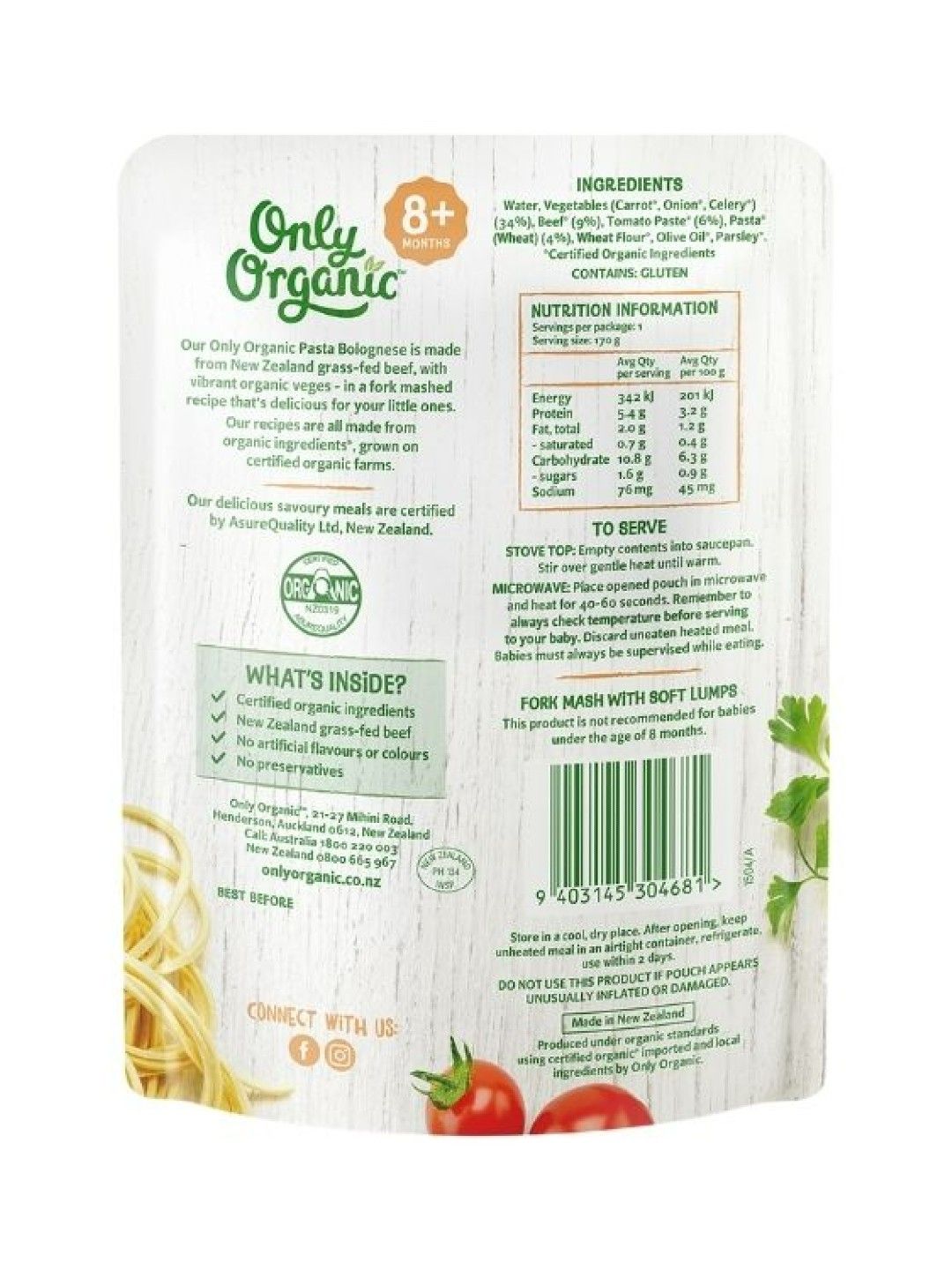 Only Organic Pasta Bolognese (170g) (No Color- Image 2)