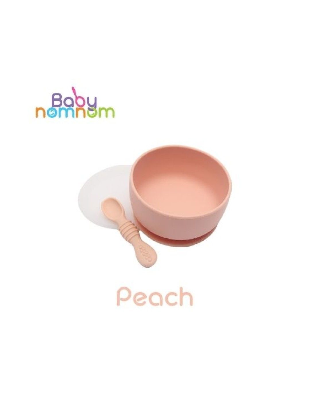 Babynomnom Silicone Bowl Feeding Set with spoon (Peach- Image 2)