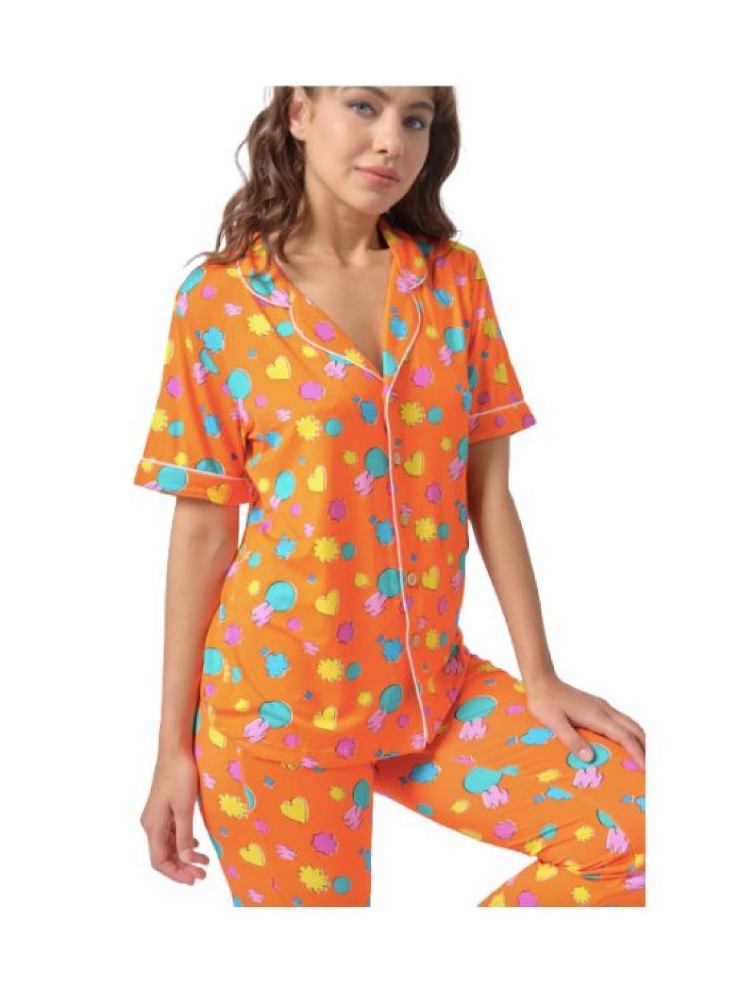 Bamberry Baby Adult Short Sleeved Button Down PJ Set, PTD (Permission To Dance- Image 3)