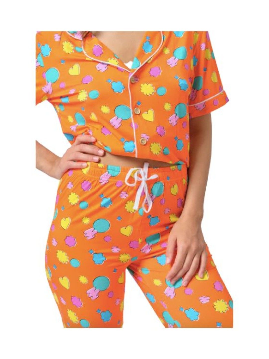 Bamberry Baby Adult Short Sleeved Button Down PJ Set, PTD (Permission To Dance- Image 2)