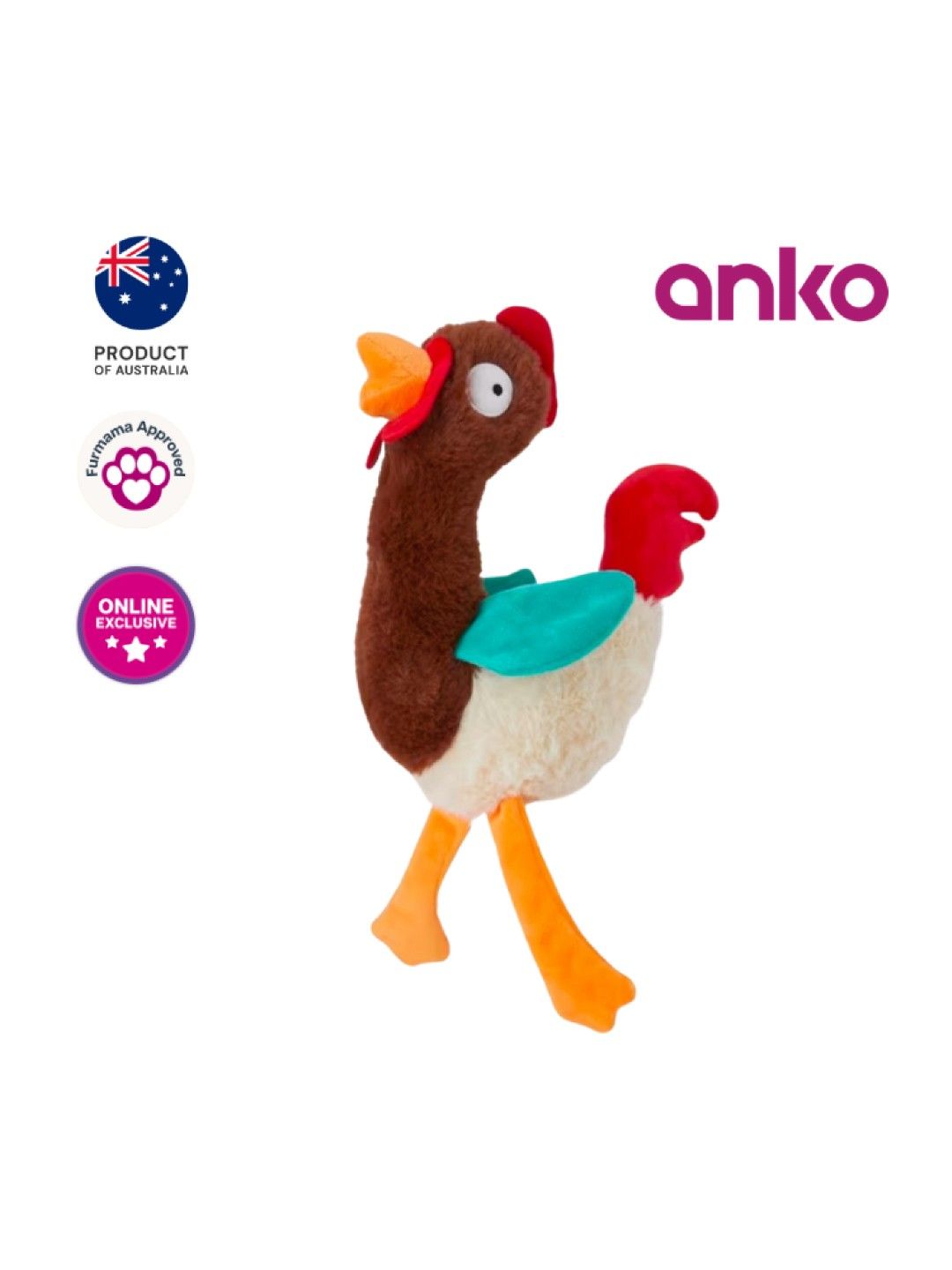 Anko Pet Toy Plush Rooster