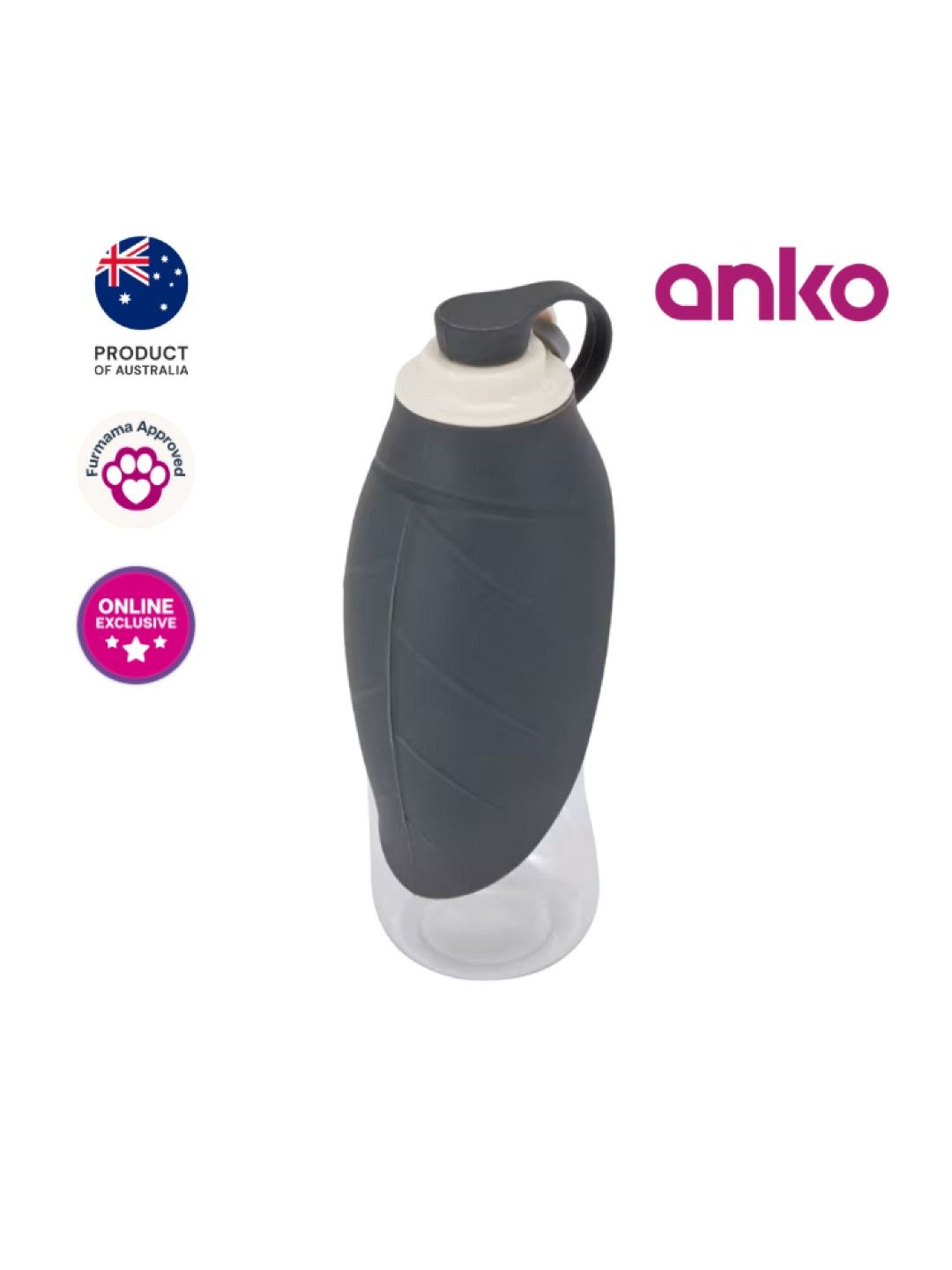 Anko Pet Travel Bottle - Leaf (Grey- Image 1)