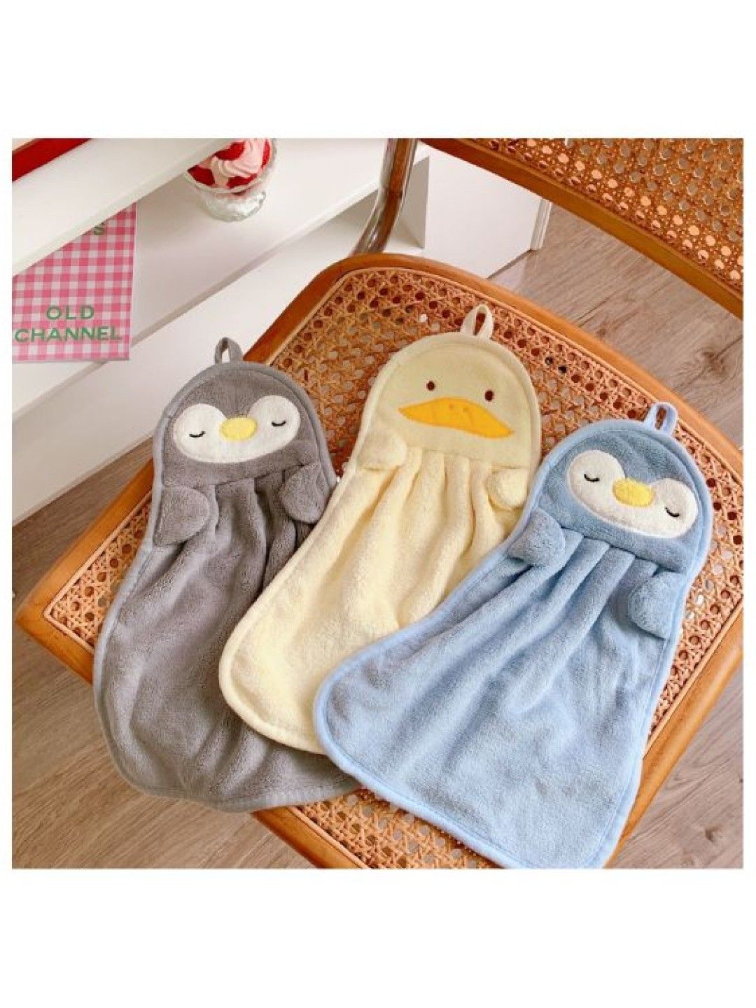 Scenti Cute Hand or Kitchen Towel - Penguin or Flower (2pcs) (Blue Penguin- Image 2)