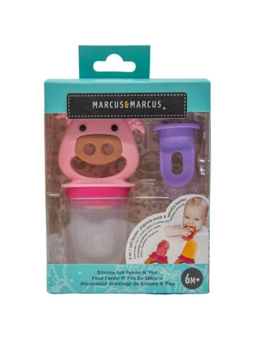 Marcus & Marcus Silicone Self Feeder N' Pop (Pig- Image 3)