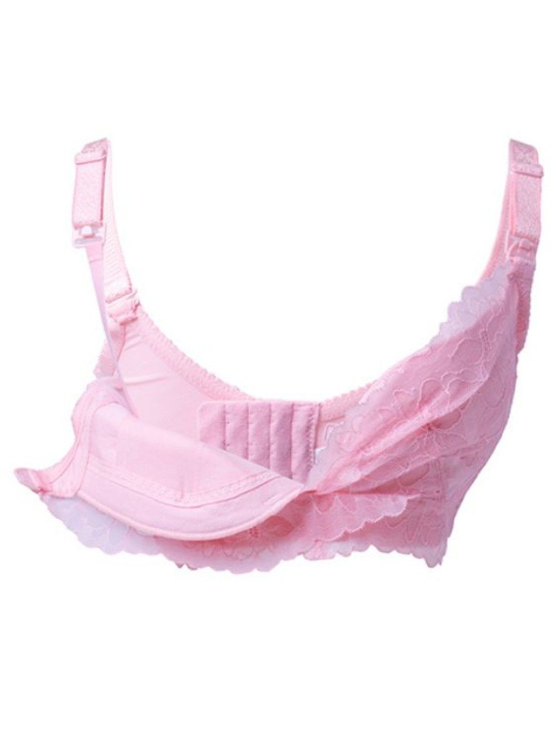 Adam & Eve Lace Full Coverage Breast Feeding Nursing Bra (Pink- Image 2)