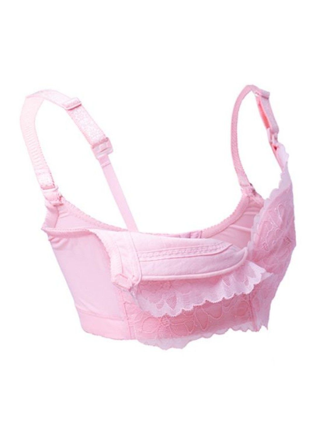 Adam & Eve Lace Full Coverage Breast Feeding Nursing Bra (Pink- Image 3)