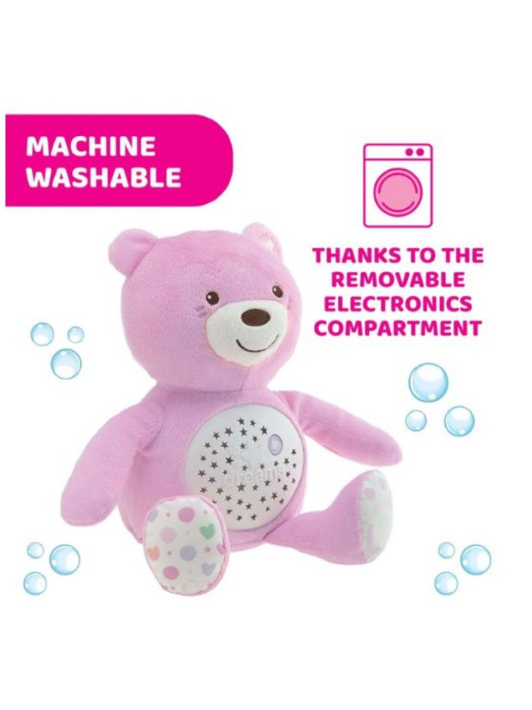 Chicco First Dreams Baby Bear Electronic Light Projector and Soothing Plush (Pink) (No Color- Image 3)