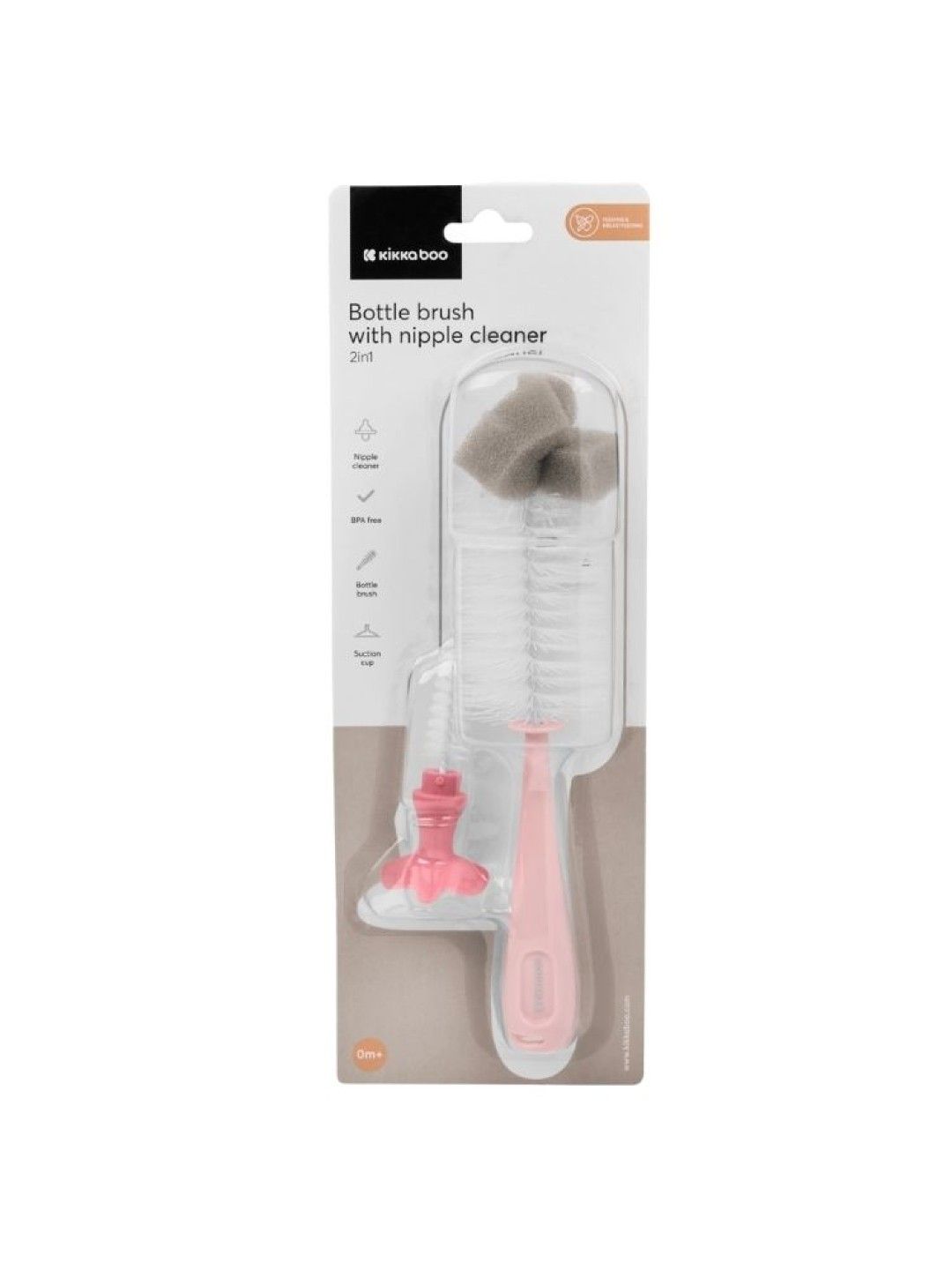 KikkaBoo Bottle Brush 2in1 (Pink- Image 3)