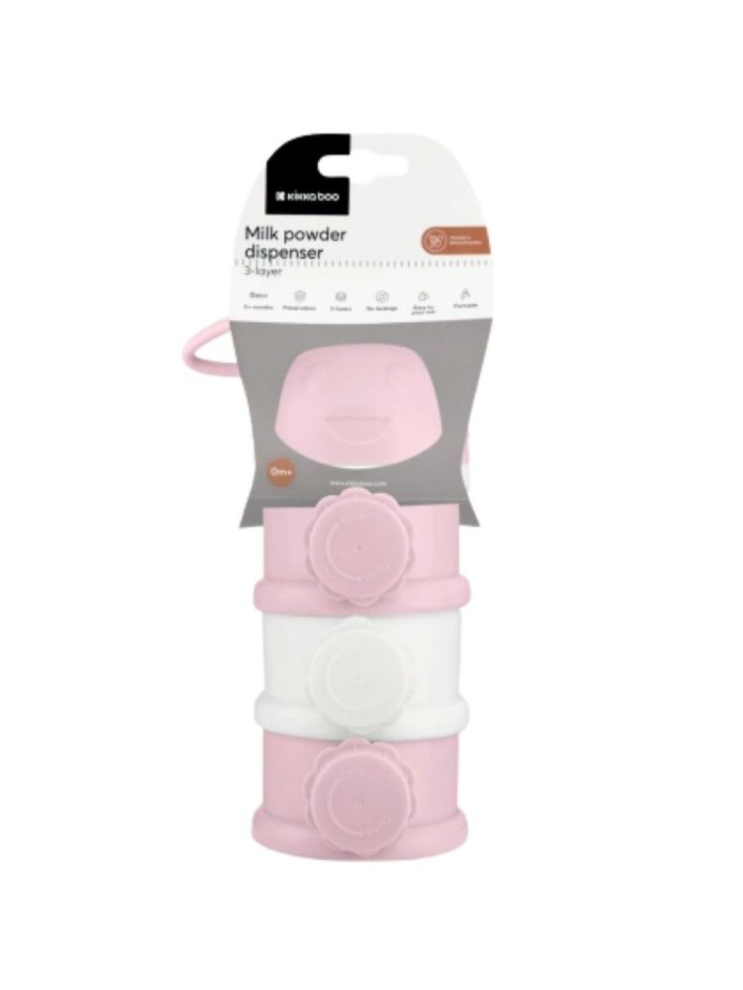 KikkaBoo Milk Powder Dispenser 3-Layer (Pink- Image 4)