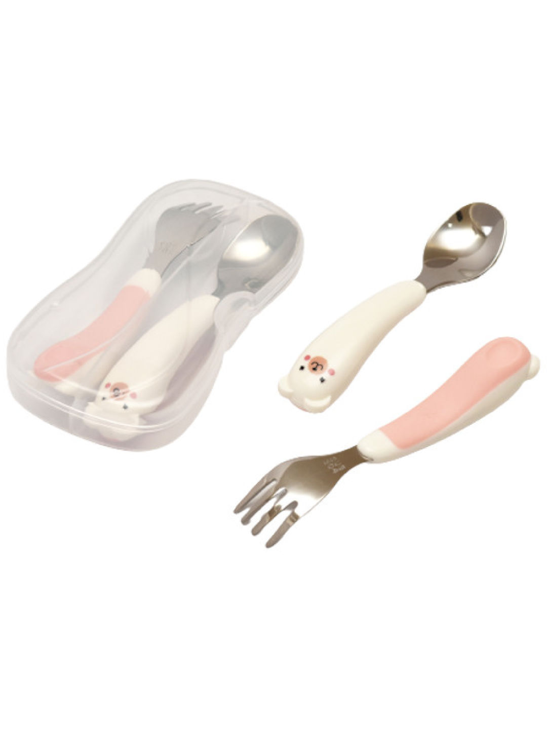 Bub à Petit Toddler Silverware Stainless Utensils Set (Pink- Image 1)