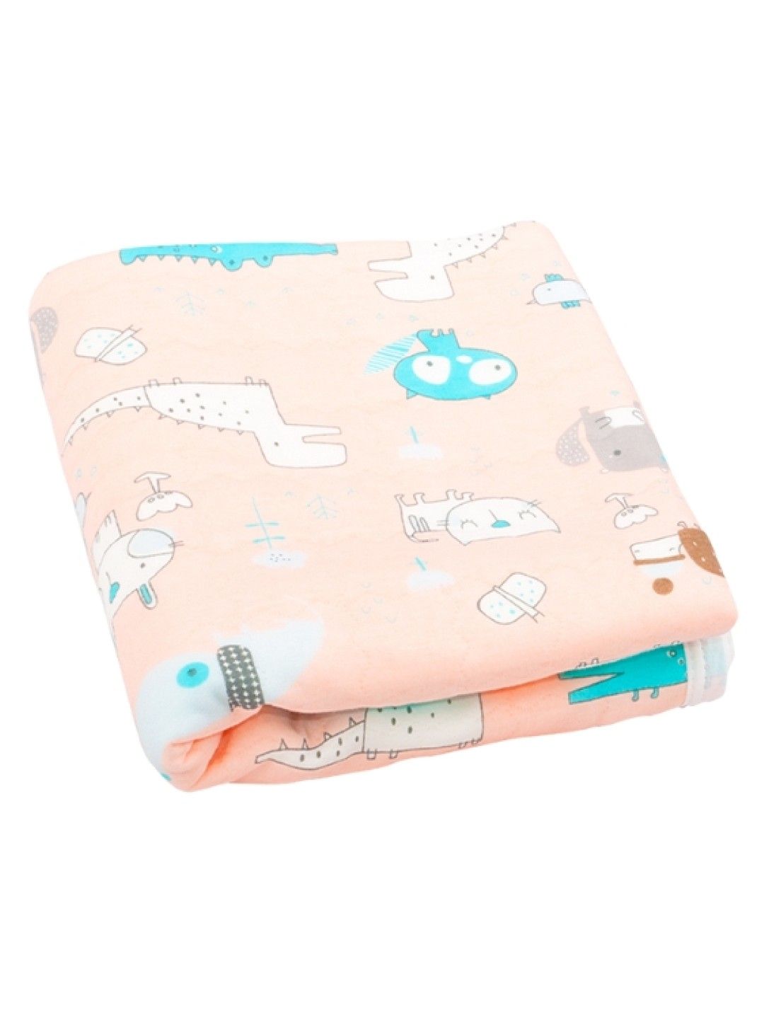Kozy Blankie Large Reversible Quilt Blanket 100% Cotton - Pink Animal Friends (No Color- Image 1)