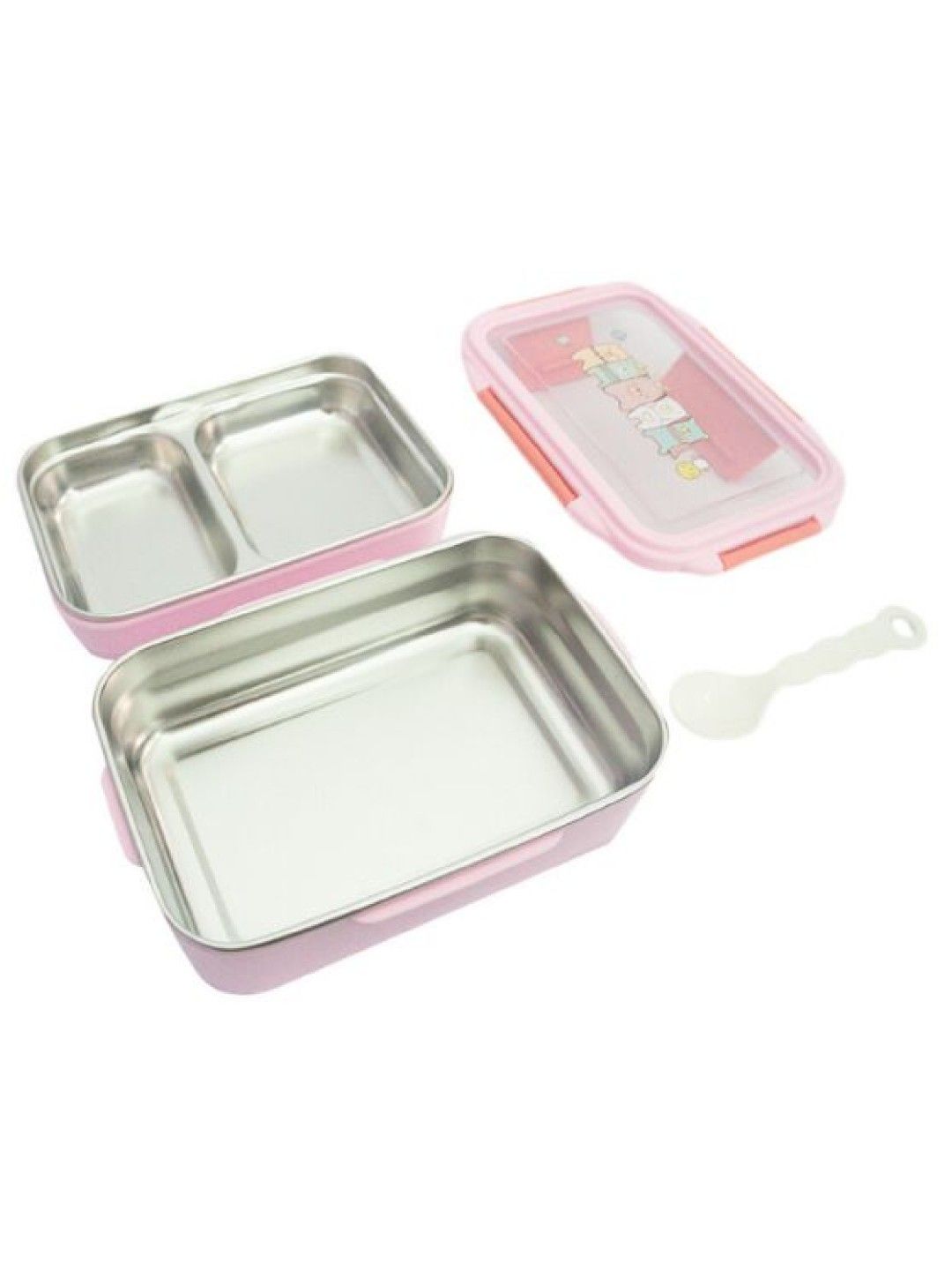 Giggli Insulated Stainless Steel Double Layer Kids' Lunch Box (Pink Bear- Image 3)