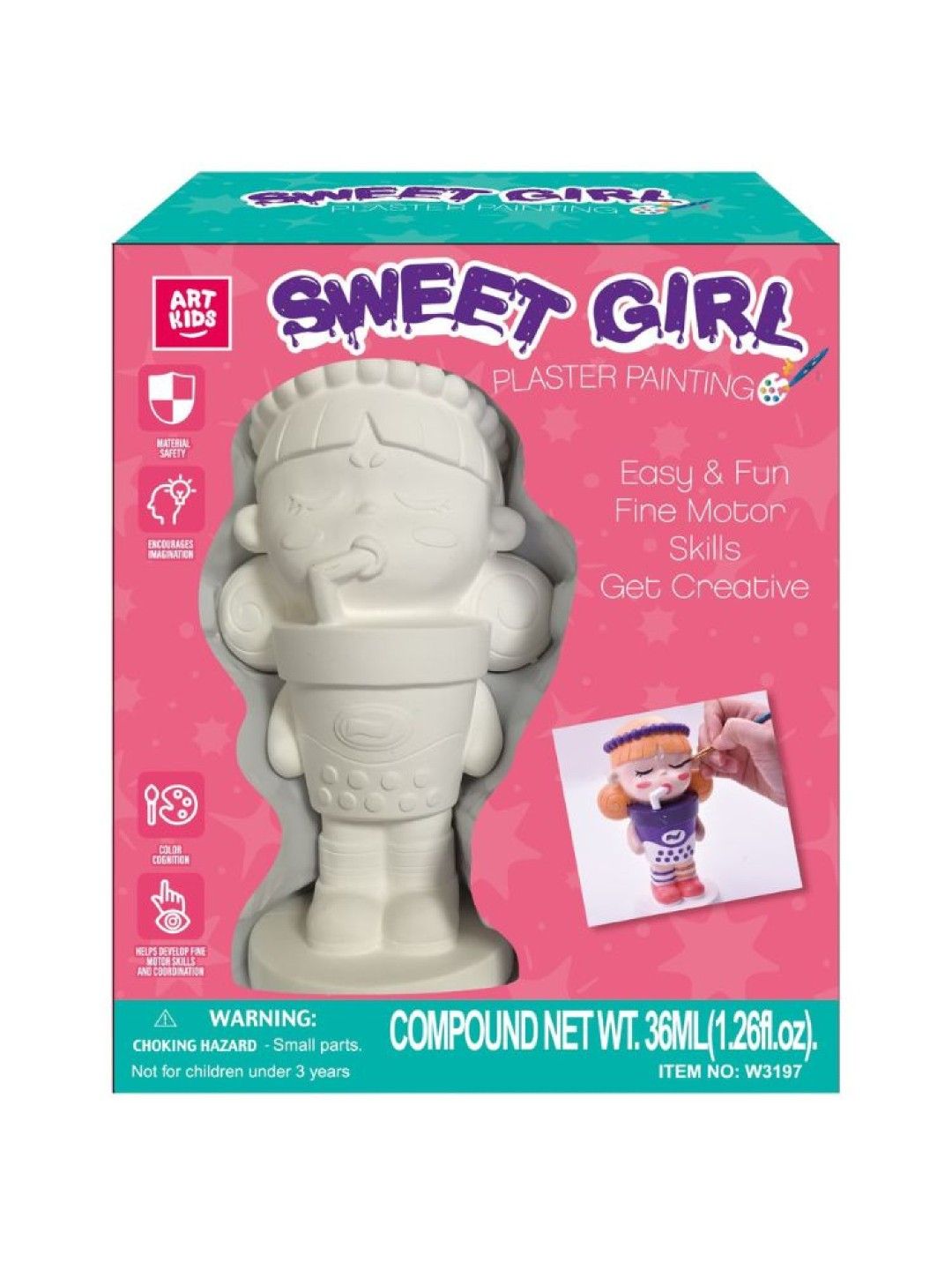 ARTKIDS Paint Your Own Sweet Girl Plaster (Pink- Image 2)