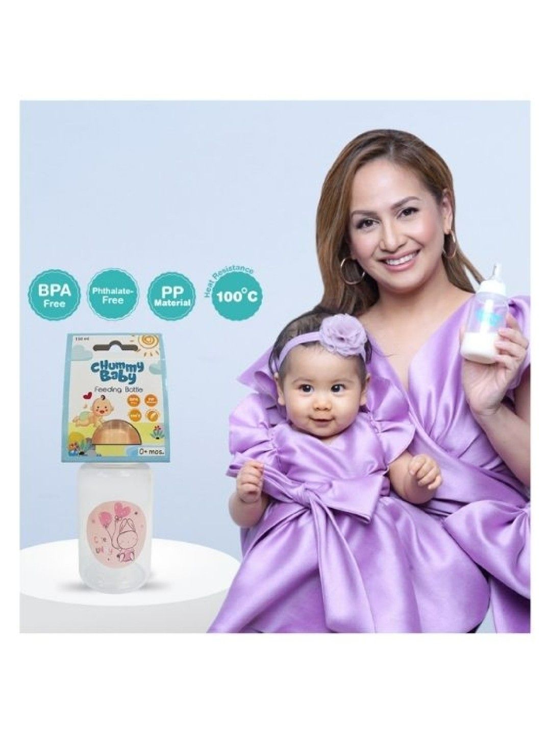 Chummy Baby Feeding Bottle (150ml) (Pink- Image 3)