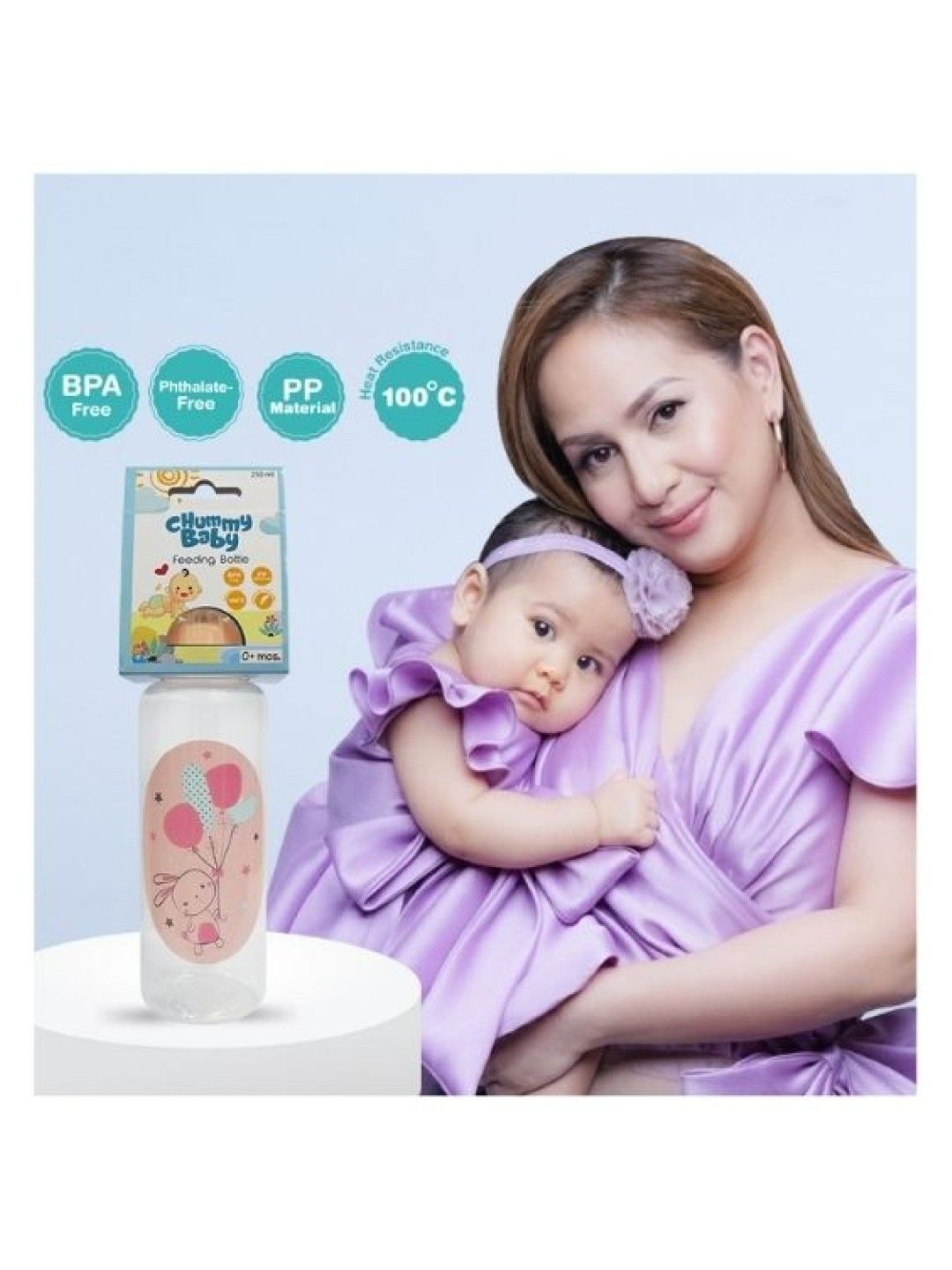 Chummy Baby Feeding Bottle (250ml) (Pink- Image 3)
