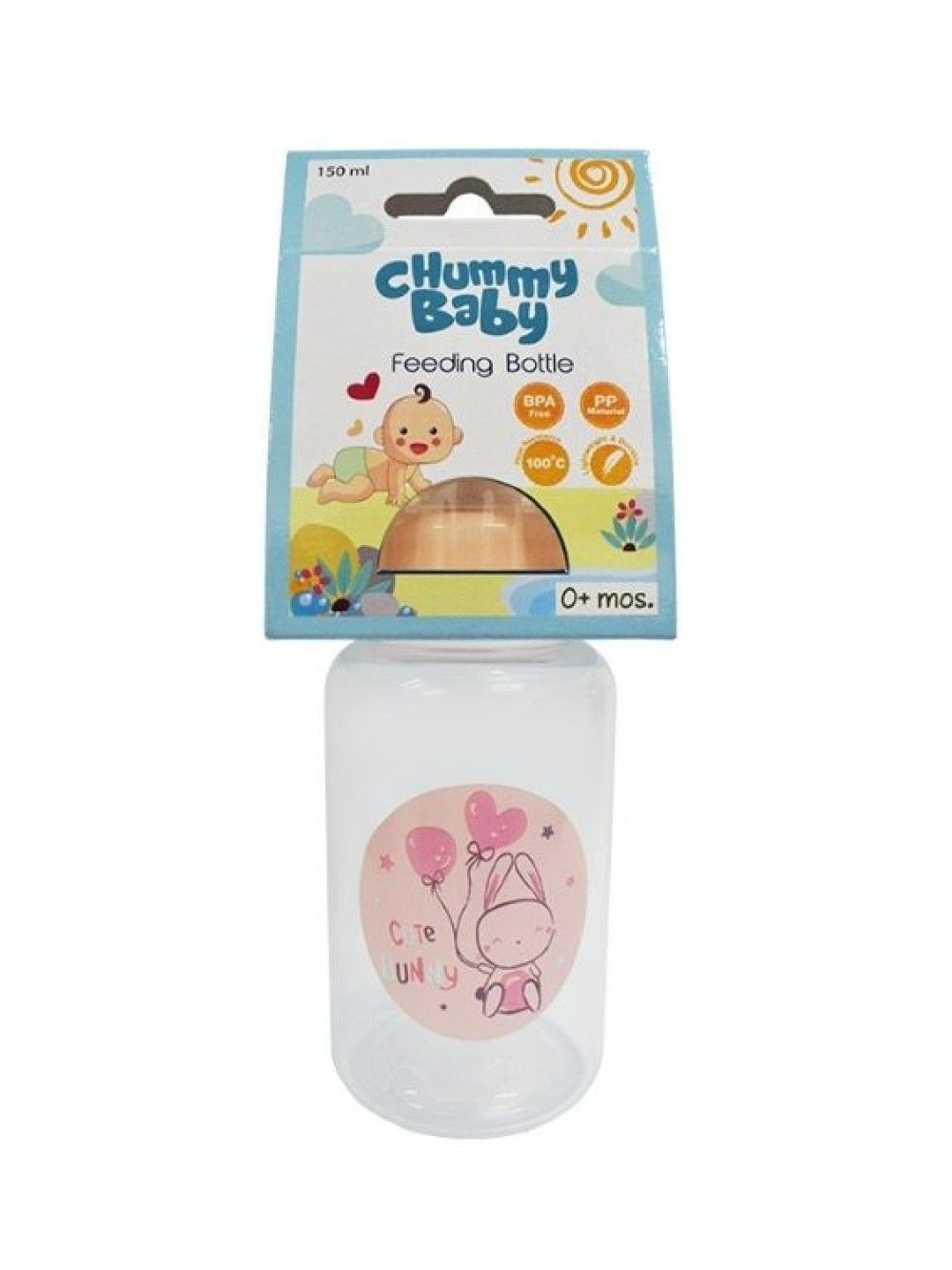Chummy Baby Feeding Bottle (150ml) (Pink- Image 1)
