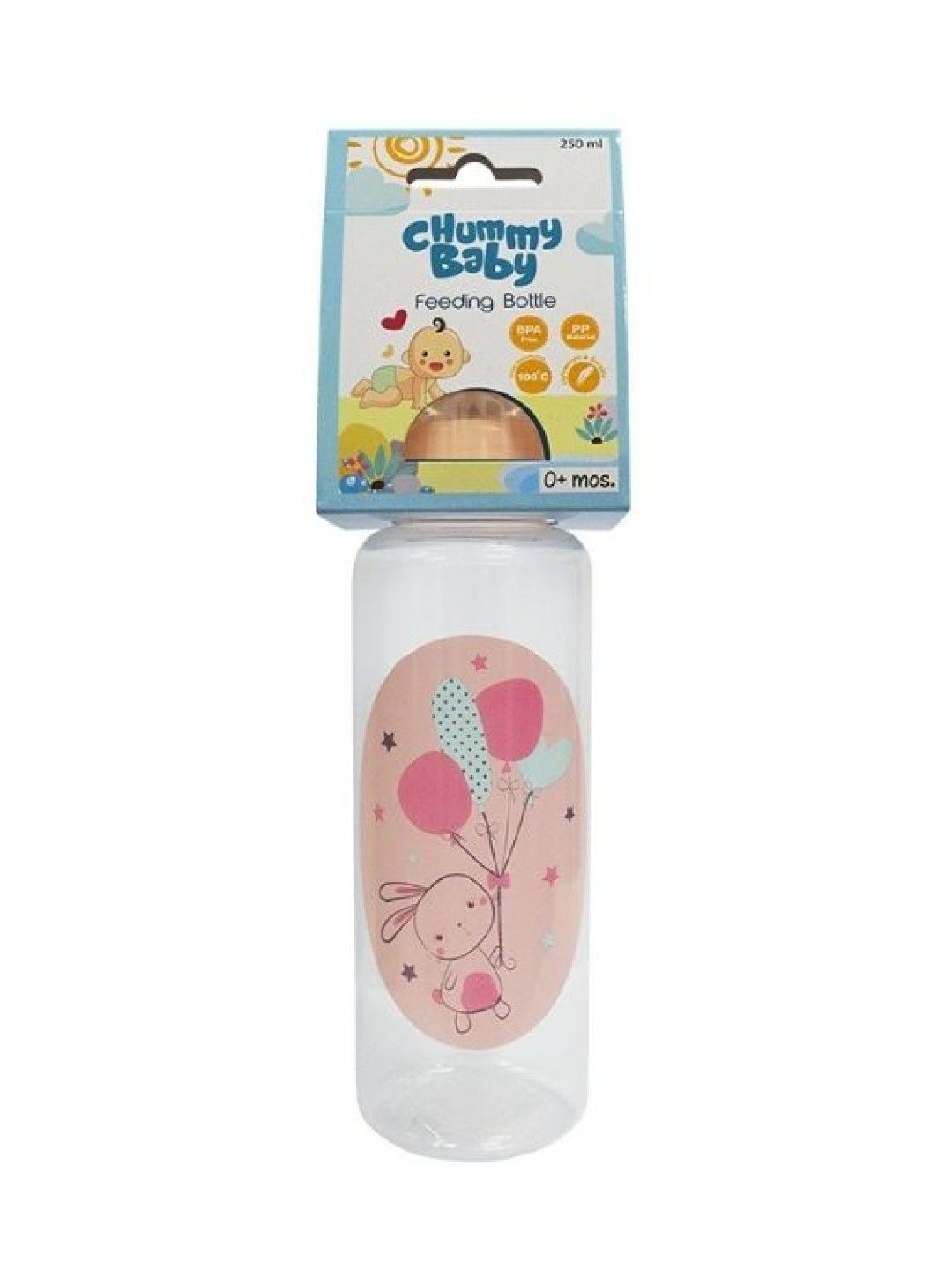 Chummy Baby Feeding Bottle (250ml) (Pink- Image 1)