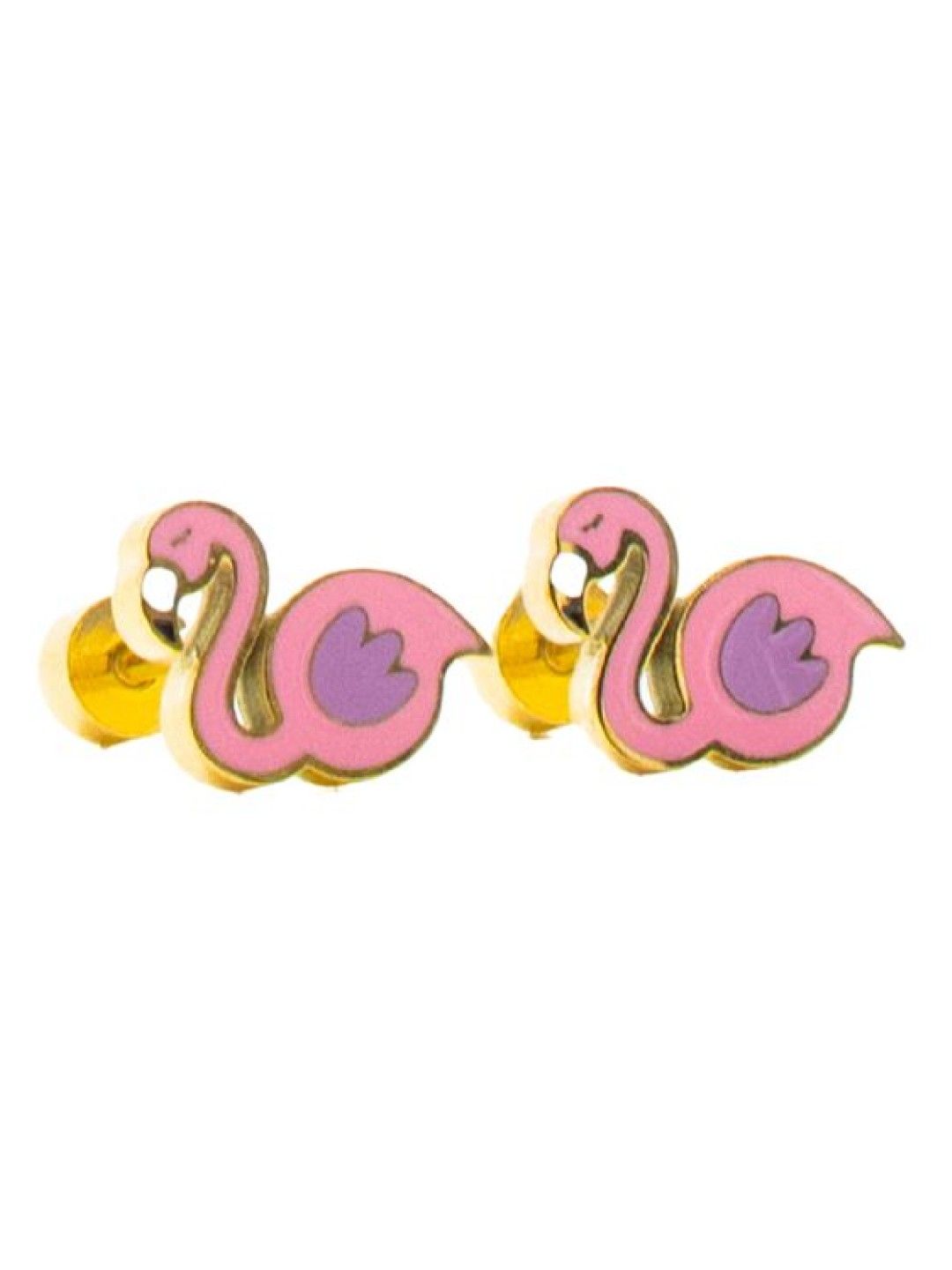 Tiny Gems Pink Flamingo Hypoallergenic Screwback Earrings