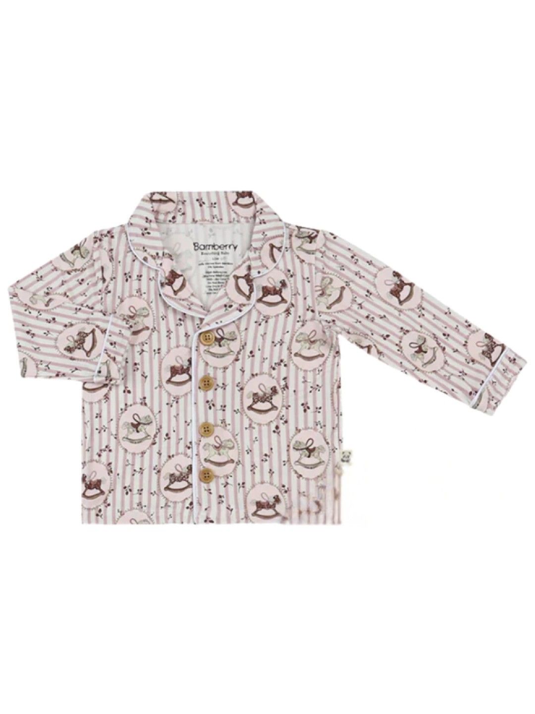 Bamberry Baby Long Sleeves Button Down - Year of the Horse Collection (Pink Horse- Image 2)