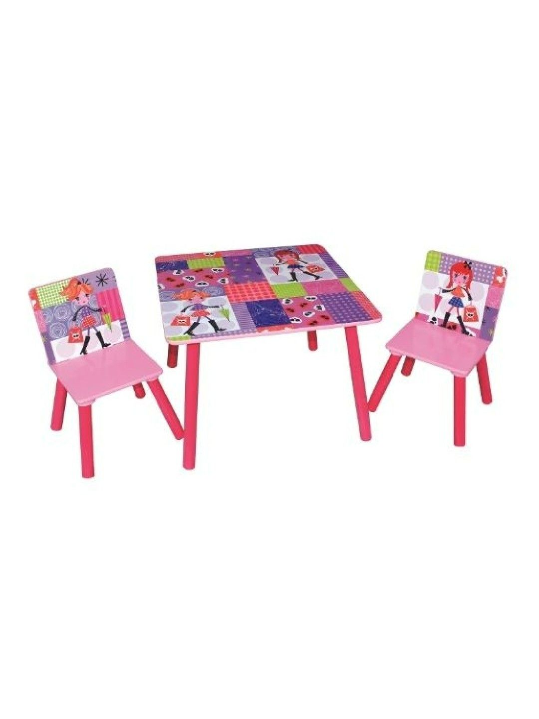 Harper & Chase Table and Chair Set (Pink Paper Doll Design)
