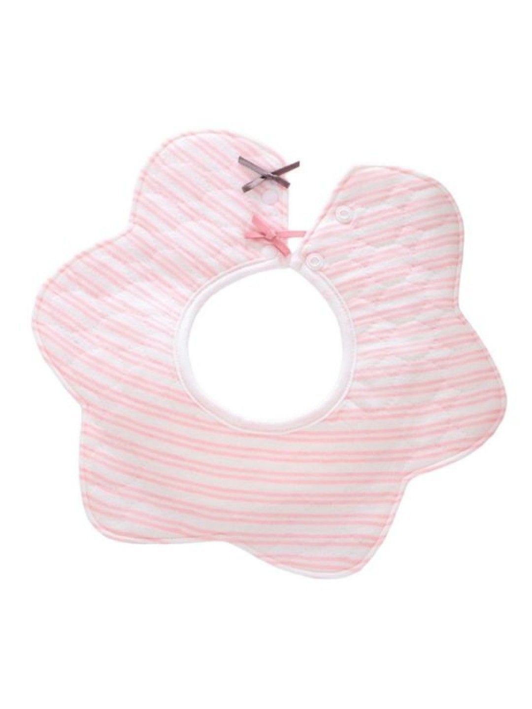 Seams 195 Pink Stripes Flower Snap on Bibs (Pink- Image 1)