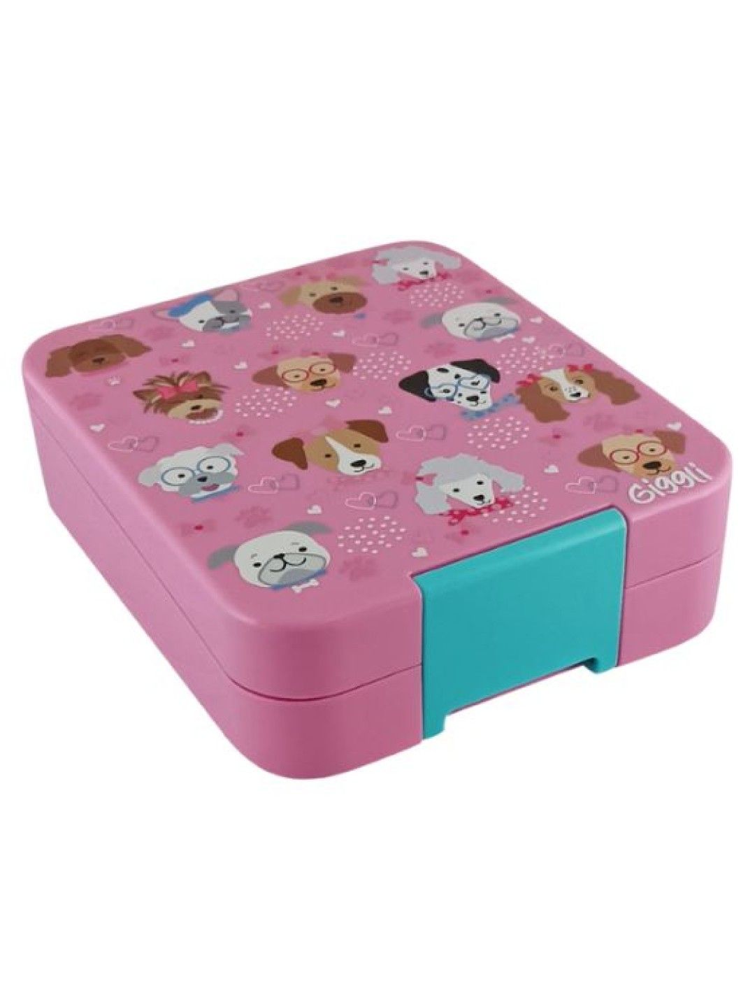 Giggli Leak Proof 4 Compartment BPA Free Tritan Mini Bento Lunch Box (Pink Woof- Image 1)