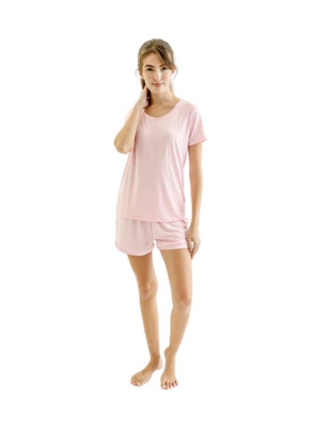 Linen & Homes Claire Classic Roundneck Sleepwear Set (T-shirt + Shorts)